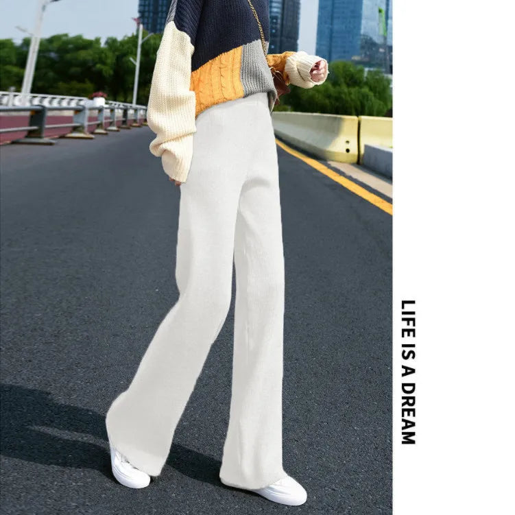 Knitted Casual Wide-Leg Pants