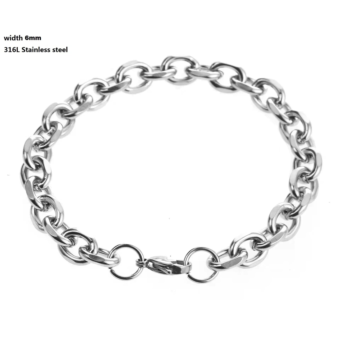 316L Stainless Steel Cuban Cable Chain Bracelet