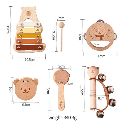 Kids Wooden Musical Instrument Set