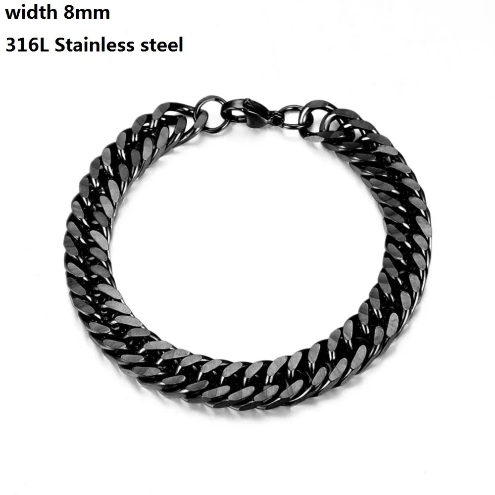 316L Stainless Steel Cuban Cable Chain Bracelet