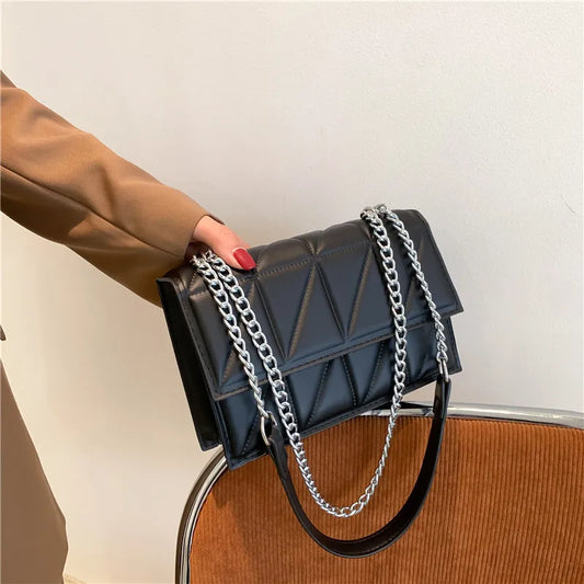 Chain Strap Flap Shoulder Bag