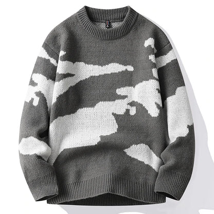 Casual Cloud Pattern Knitted Sweater