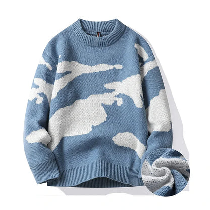 Casual Cloud Pattern Knitted Sweater