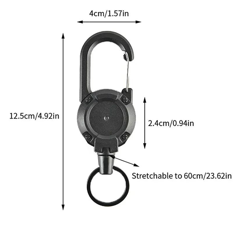 Retractable Heavy-Duty Carabiner Keychain