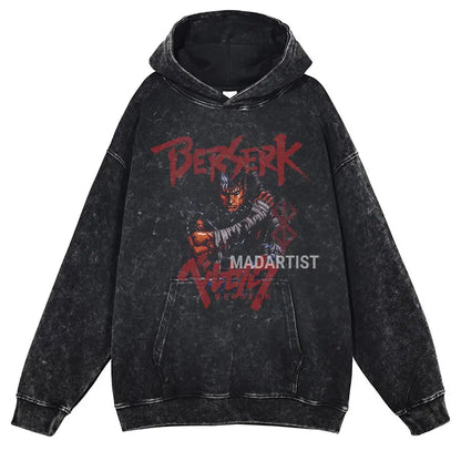 Vintage Washed Anime Berserk Hoodies