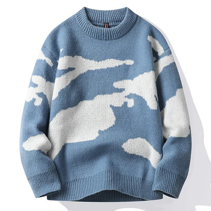 Casual Cloud Pattern Knitted Sweater