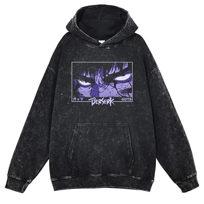 Vintage Washed Anime Berserk Hoodies