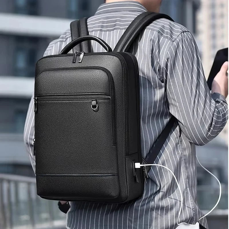 Leather Laptop Backpack