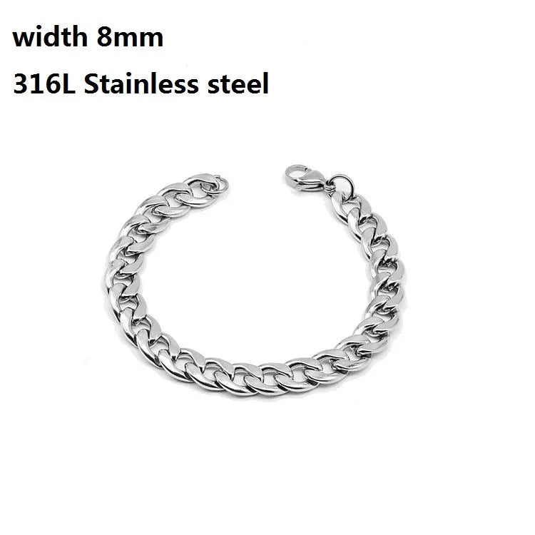 316L Stainless Steel Cuban Cable Chain Bracelet