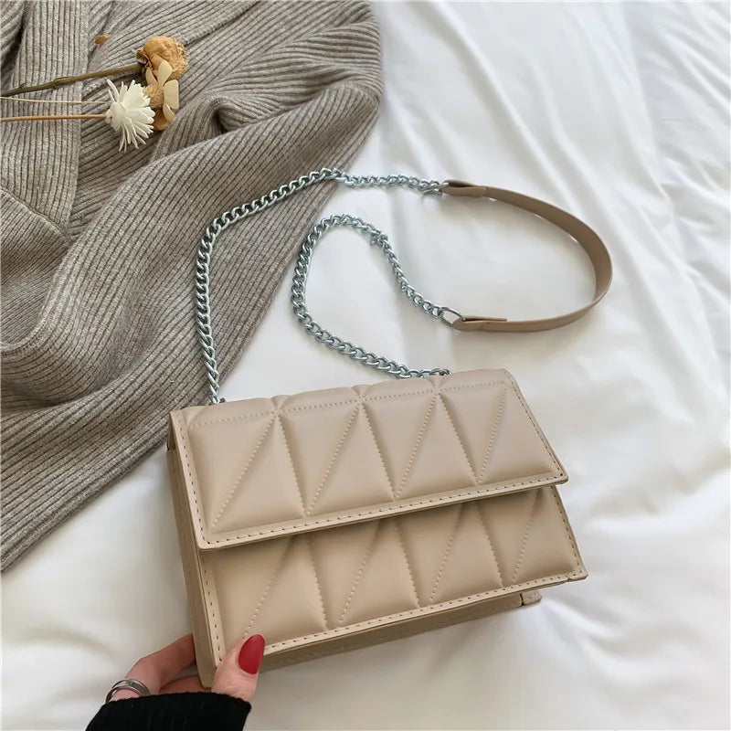 Chain Strap Flap Shoulder Bag