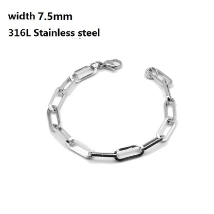 316L Stainless Steel Cuban Cable Chain Bracelet