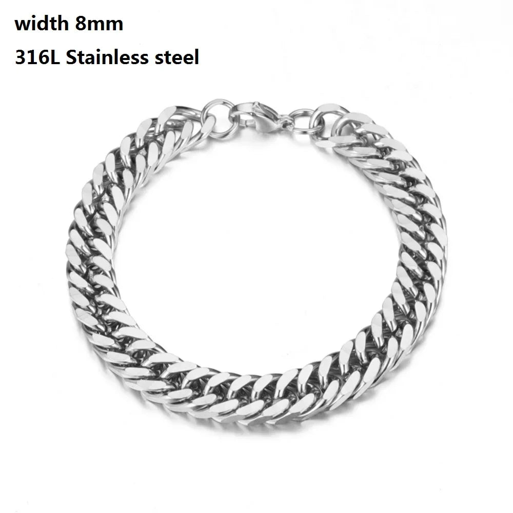 316L Stainless Steel Cuban Cable Chain Bracelet