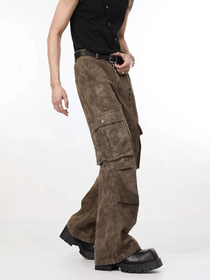 Foufurieux Retro Multi-Pocket Camouflage Workwear Jeans