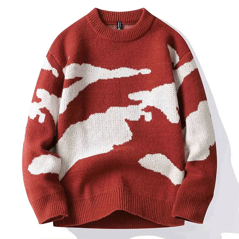 Casual Cloud Pattern Knitted Sweater