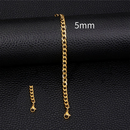 Gold Plated Stainless Steel Classic Link Bracelet