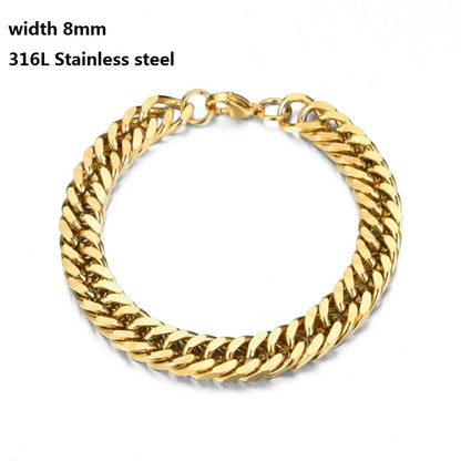 316L Stainless Steel Cuban Cable Chain Bracelet