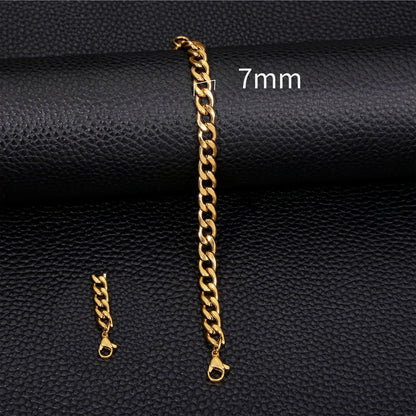 Gold Plated Stainless Steel Classic Link Bracelet