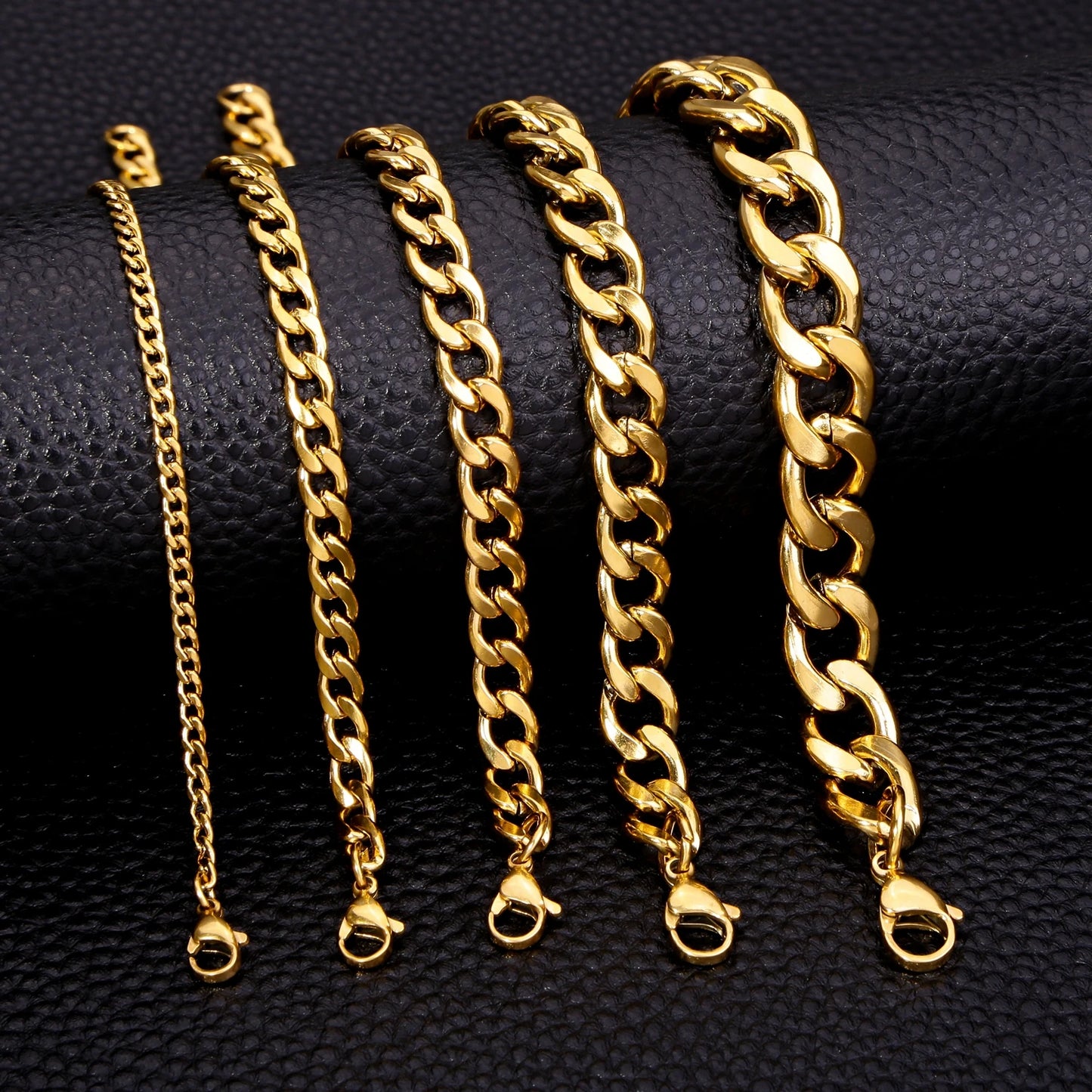 Gold Plated Stainless Steel Classic Link Bracelet