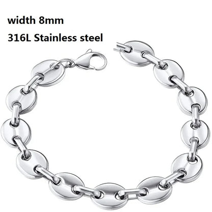 316L Stainless Steel Cuban Cable Chain Bracelet