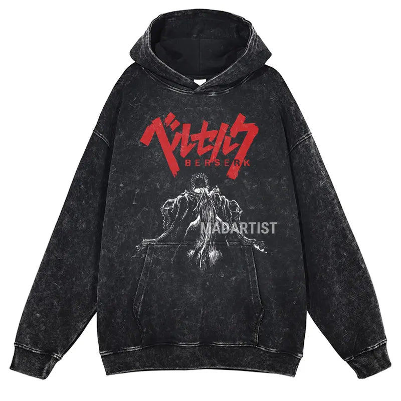 Vintage Washed Anime Berserk Hoodies