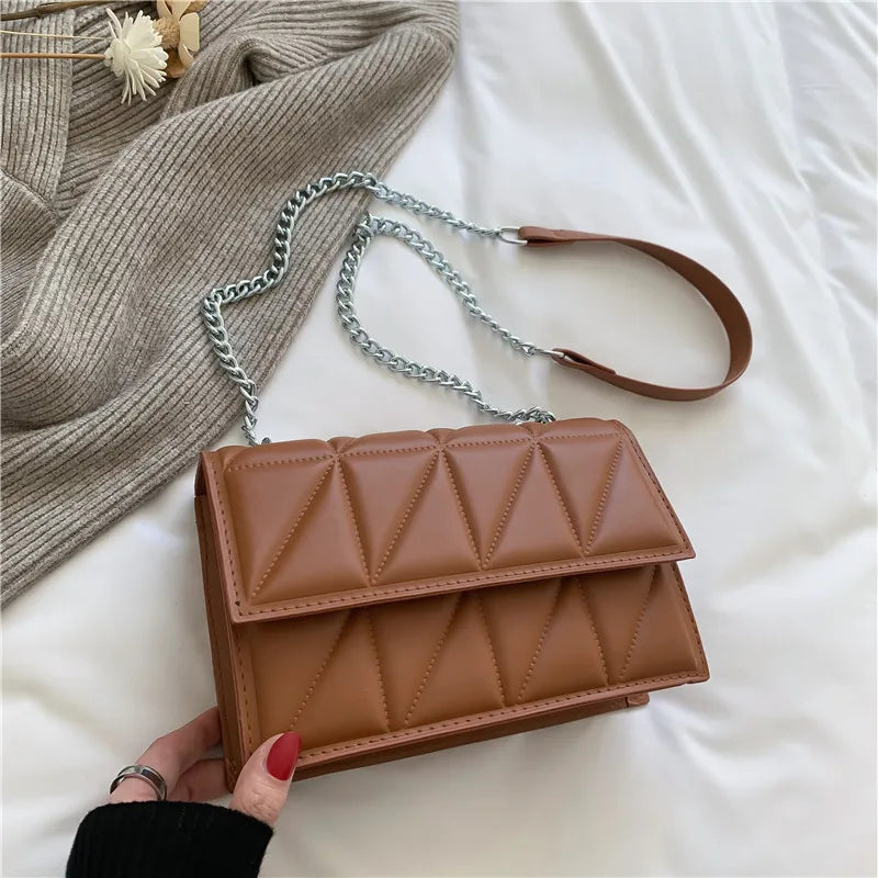 Chain Strap Flap Shoulder Bag