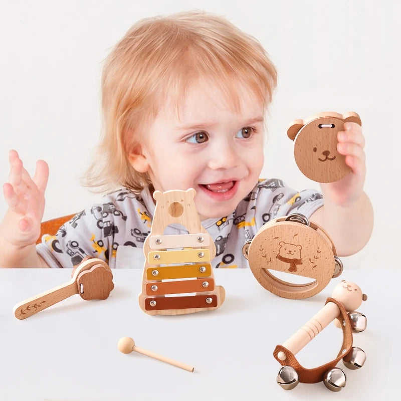 Kids Wooden Musical Instrument Set