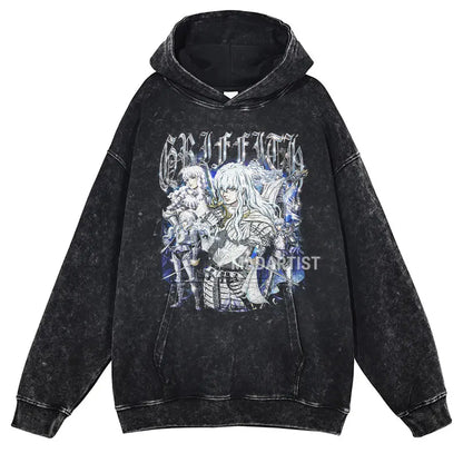 Vintage Washed Anime Berserk Hoodies