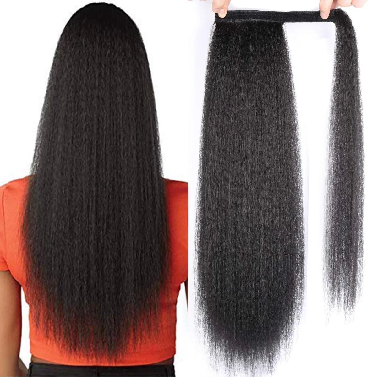 Synthetic Long Kinky Straight Ponytail