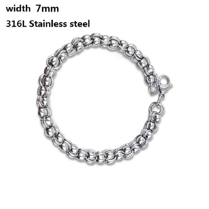 316L Stainless Steel Cuban Cable Chain Bracelet