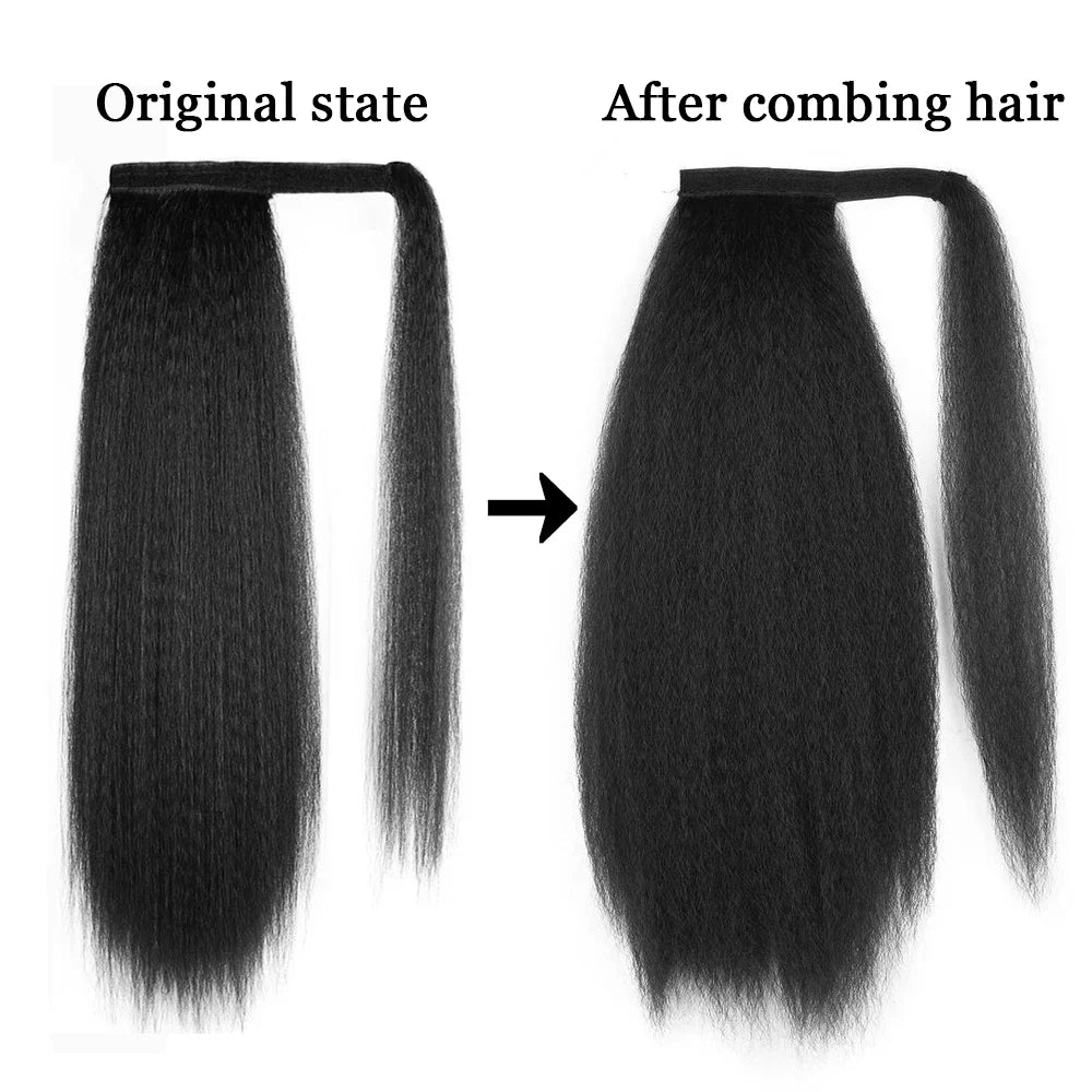 Synthetic Long Kinky Straight Ponytail