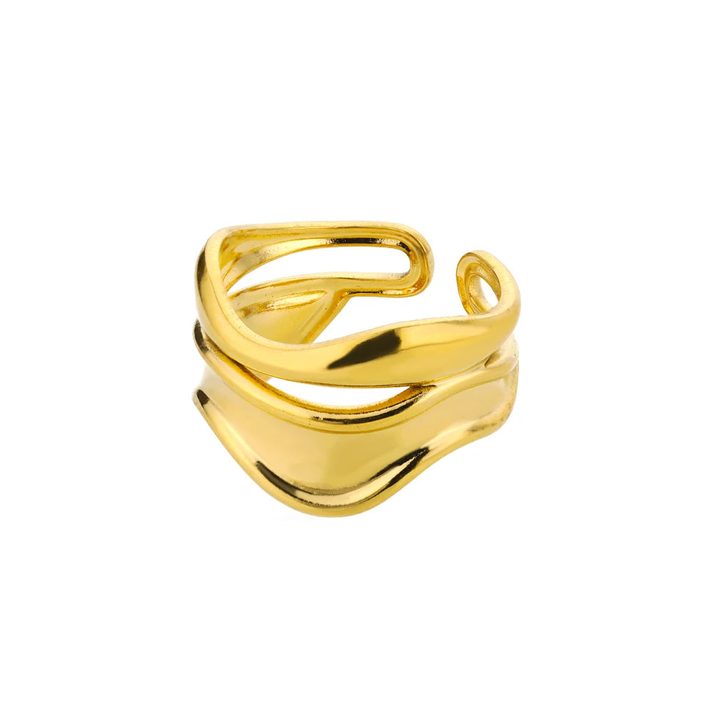 316L Stainless Steel Gold Color Rings