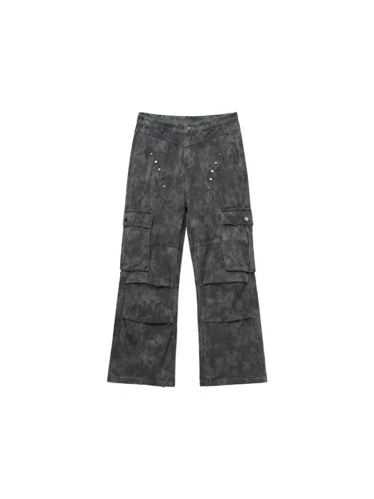 Foufurieux Retro Multi-Pocket Camouflage Workwear Jeans