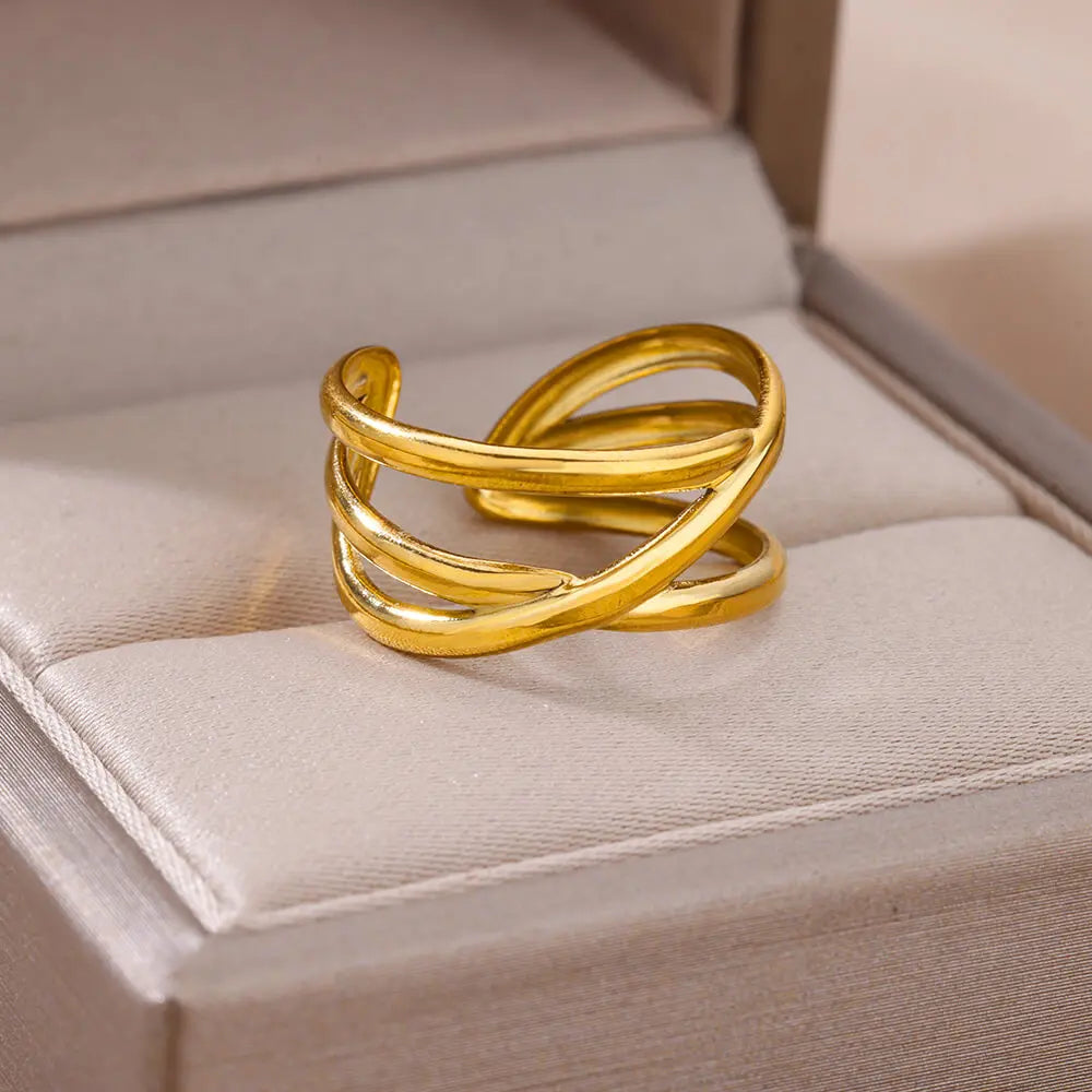 316L Stainless Steel Gold Color Rings