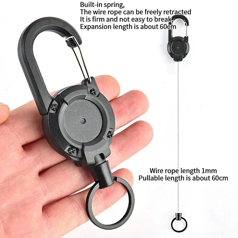 Retractable Heavy-Duty Carabiner Keychain