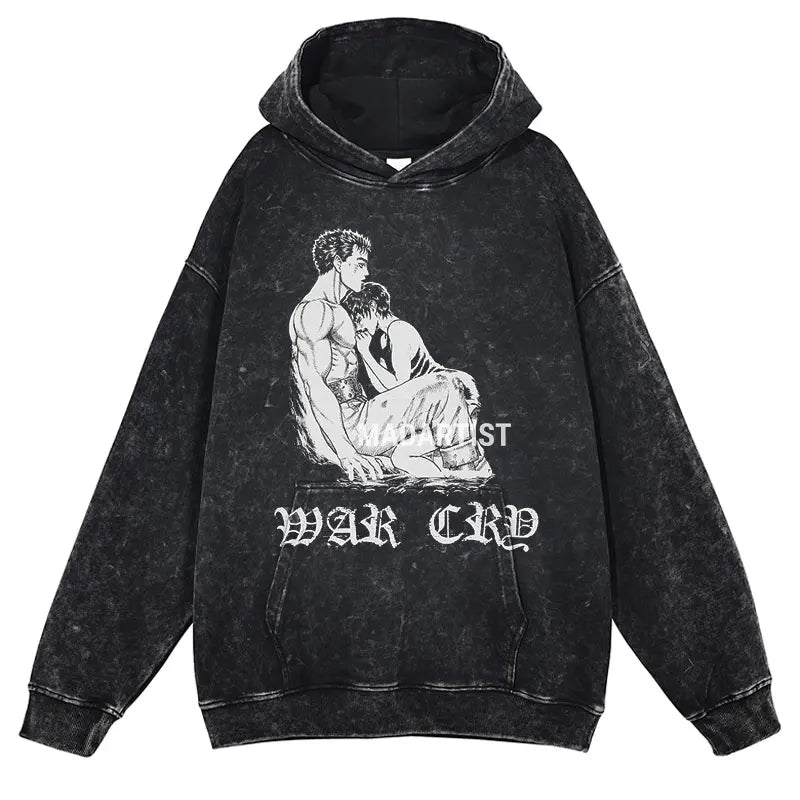 Vintage Washed Anime Berserk Hoodies