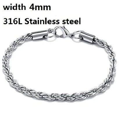 316L Stainless Steel Cuban Cable Chain Bracelet