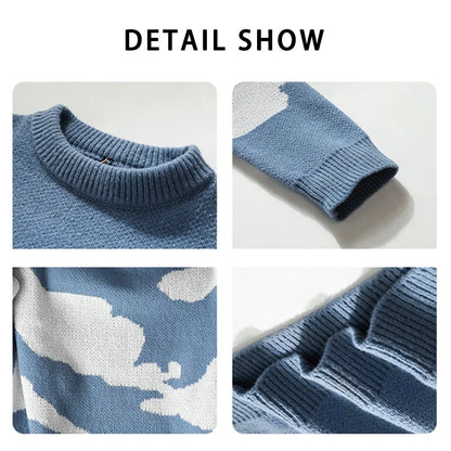 Casual Cloud Pattern Knitted Sweater