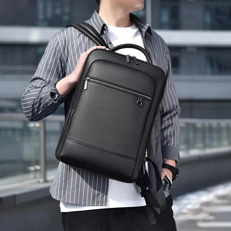 Leather Laptop Backpack