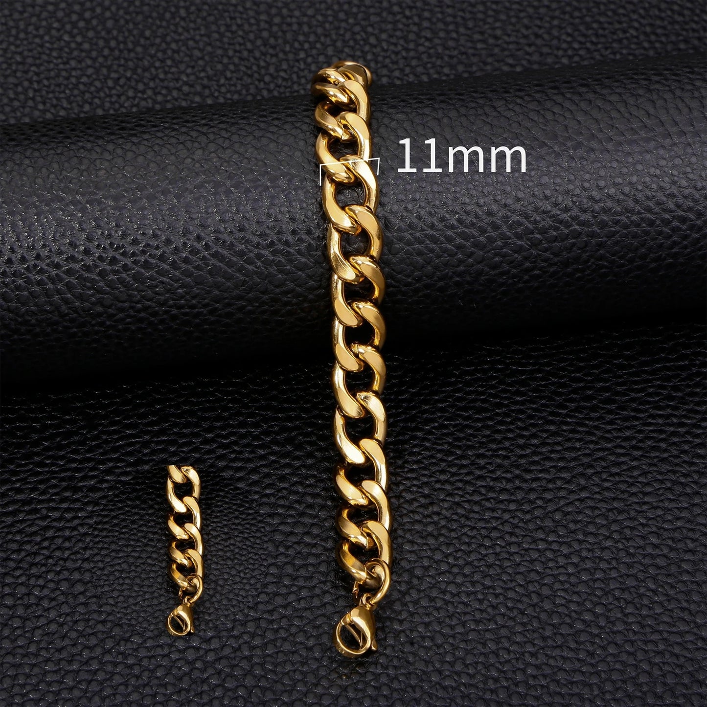 Gold Plated Stainless Steel Classic Link Bracelet